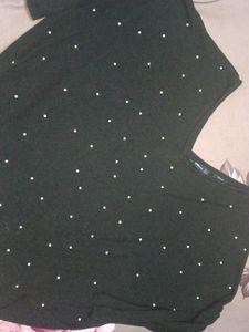 Chic Black Polka Dot Top