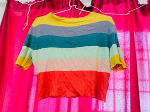 Striped Ribbed Knit Top