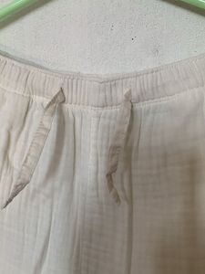 Muslin Comfortable White Cotton Pants