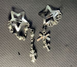 Beaded chrome Hair clips