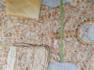 Gold Floral Print LONG Sharara Set