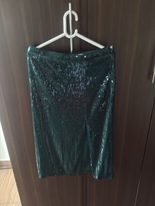 Sparkling Emerald Sequin Skirt