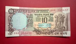 10 rs peacock issue signed by m narshingham rare