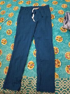 Blue Textured Lounge Pants