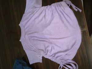 Lilac Ruched Crop Top