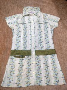 Charming Floral Print Shirt Dress