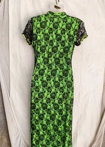 Lime Green Lace Sheath Dress