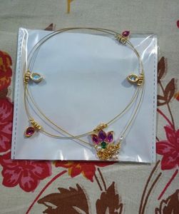 Traditional Pink Stone &amp; Lotus Wire Neckla