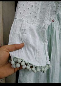 Boho Embroidered Mint Green Dress