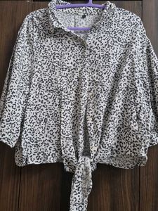Stylish Leopard Print Tie-Front Top