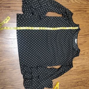 Polka Dot Top With Cold Shoulder Bell Sleeves