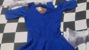 Vibrant Blue A-Line Midi Dress