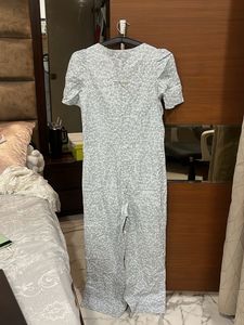 Cute Light Blue Floral Jumpsuit