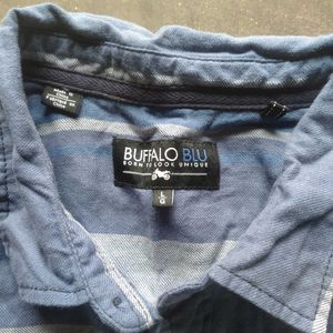 Blue &amp; Gray Striped Button-Down Shirt