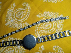 Silver Tone Watch &amp; Bracelet Set