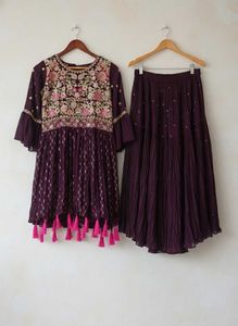 Elegant Purple Embroidered Lehenga Choli