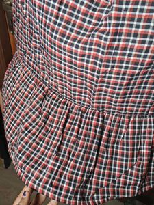 Free delivery - Checked Midi Skirt with Ruffle Hem