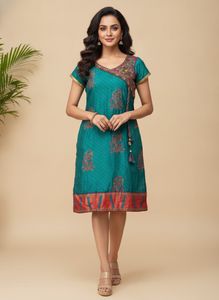 Beautiful Teal Kurta with Embellishments