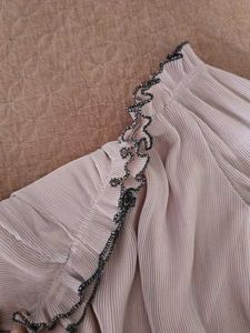 Sheer Off-Shoulder Ruffle Top