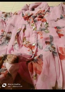 Elegant Pink Floral Saree
