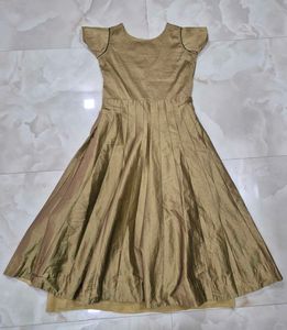 Elegant Gold &amp; Black Embroidered Gown