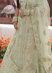 Mint Green Embroidered Lehenga