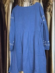 Blue Embroidered Tassel Kurta