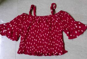 Red Off-Shoulder Top