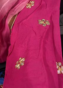 Pink Gota-patti Work Kurta With dupatta