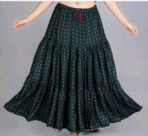 Bohemian Print Tiered Maxi Skirt
