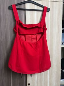 FYRE ROSE Backless lace trimmed top