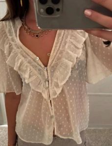 Sheer Button-Up Blouse| Never worn| Brand n