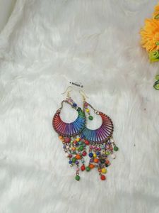 multi designer antic  lock silk handmade earrings