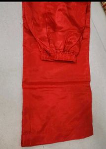 Stunning Red Kurta Set with Gold Embroidery