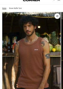 Bonkers Corner vest S half sleeve tshirt brown