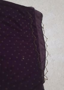 Purple Frills Dupatta