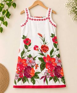 White Floral Kurta Set