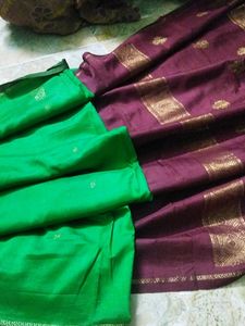 Green Maroon Pattu Saree