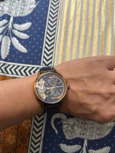 Fossil Navy Dail Watch Gold Leather ME1138