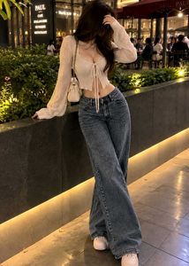 Vintage Wash Straight-Leg Jeans | Blue-Grey Denim
