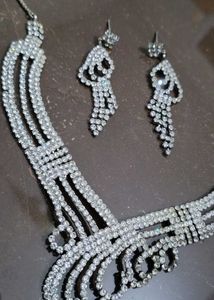 Rhinestone Necklace &amp; Earring Set