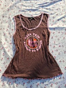 Brown "Road Trip" Graphic Tank Top