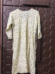 Light Yellow Printed Kurta(never worn)