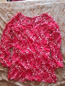 pink ethnic square neck kurti with corset back 💖
