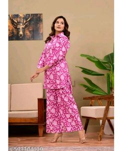 Pink Floral Kurta Set