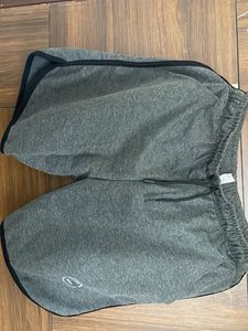 Gray Athletic Shorts with Black Trim