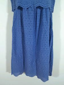 Blue Overcoat Style Dress For Women's