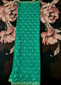 Emerald Green Saree with Circle Motifs