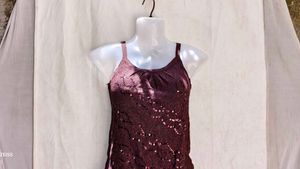 I. Sparkly Sequin Camisole Top
