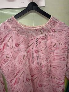 Sheer Pink Floral Print Blouse